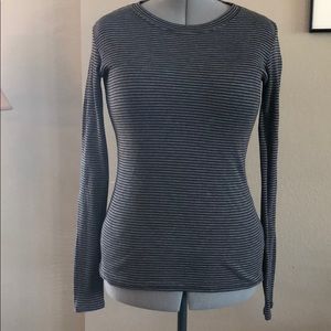 LA Made black/grey striped long sleeve tee size lg